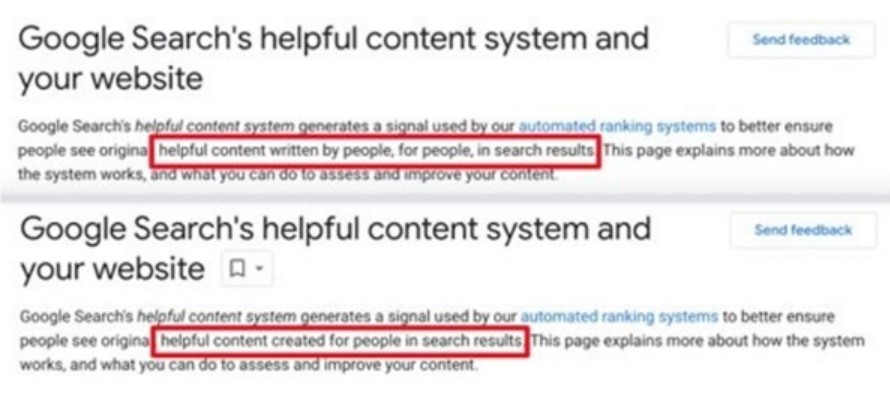 Google Helpful Content Update on the Use of A.I Generated Text